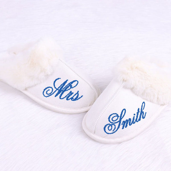 Personalized Women's Slippers Memory Foam House Slippers with Rubber Sole