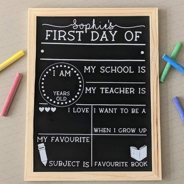 Personalized First Day of School Blackboard