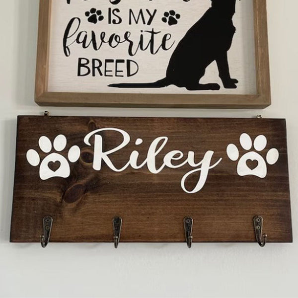 Personalized Dog Leash Holder For Wall