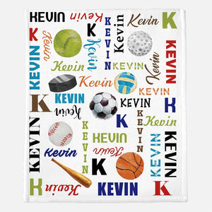 Personalized Sports Name Blankets, Custom Baby Name Blankets - Birthday Gift Ideas