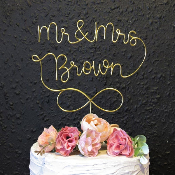 wedding cake topper wire Mr and Mrs cake Topper wedding decor