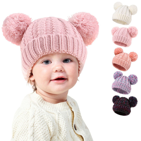 Personalised Infant Winter Hat Custom Embroidered Baby Pom Beanie