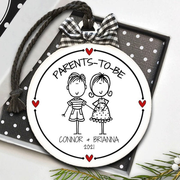 Engagement Gift, Engaged Ornament, Grandma Grandpa Gift, Wedding Gift, Married Ornament Parents To Be Personalized Gift