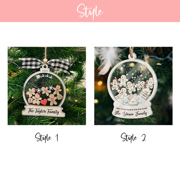 Personalized Family Ornament 2023 4D Customized Cookie Ornament Gift for Christmas