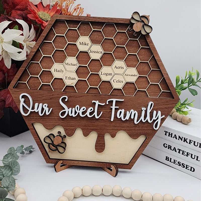 Personalized Bee Hive Family Tree Plaque