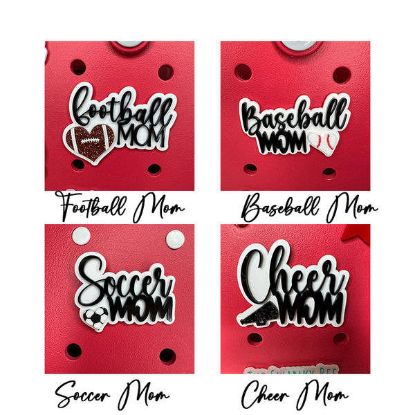 Football Mom Baseball Mom Cheer Mom Soccer Mom Charm for Bogg Bags Sports Mom Bag Accessory