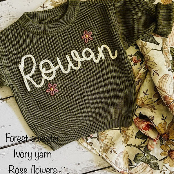 Personalized Hand Embroidered Baby and Toddler Sweaters