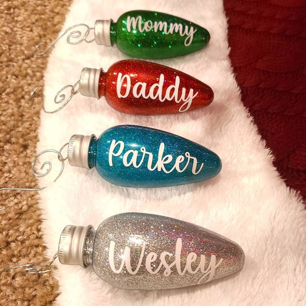 Personalized Lightbulb Christmas Ornaments