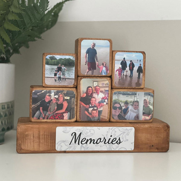 Stacking Photo Blocks Set - Photo Gift, Wooden Photo Block