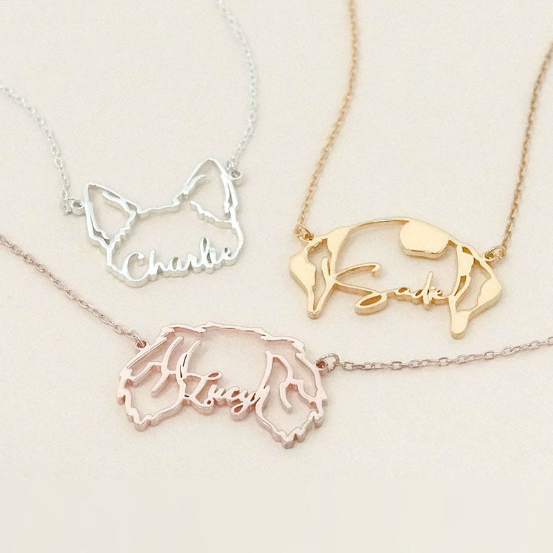 Custom Dog Necklace - Personalized Cat Necklace - Pet Necklace with Name - Animal Pet Memorial Gift - Gift for Pet Lover