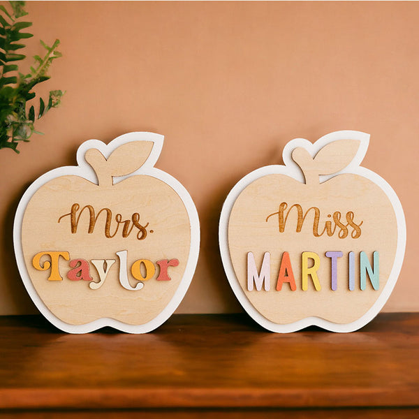 Teacher Apple Sign, Gifts For Teachers, Teacher Sign For Desk