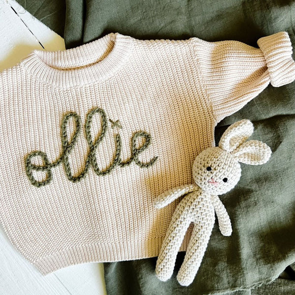 Personalized Hand Embroidered Baby and Toddler Sweaters