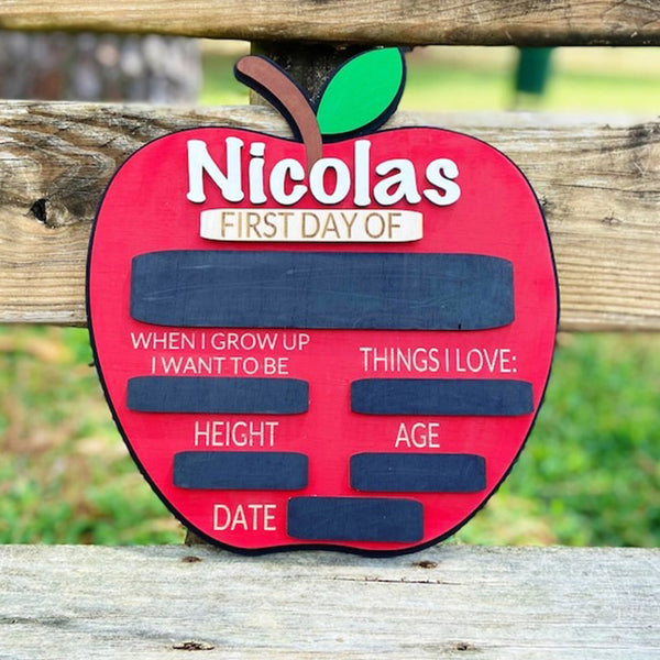 Personalized First Day of School Sign, Back to School