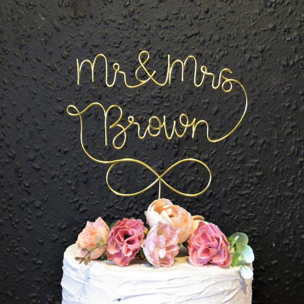 wedding cake topper wire Mr and Mrs cake Topper wedding decor