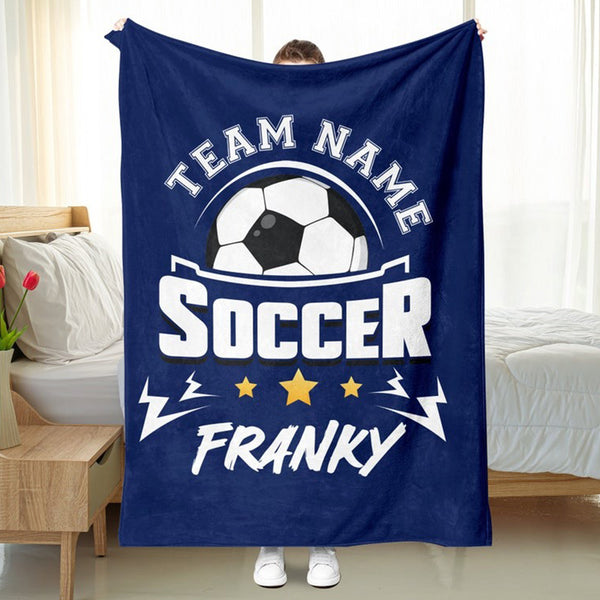 Personalized Soccer Blanket Christmas Gift