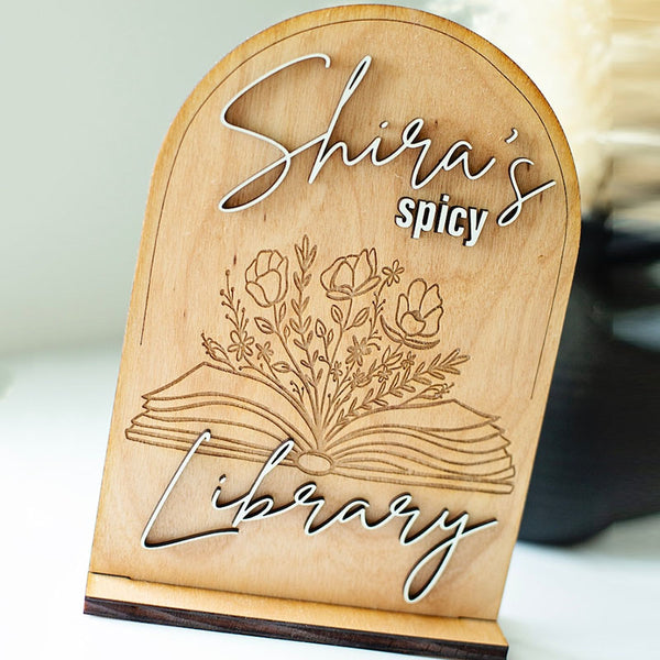 Personalized Spicy booktok Sign, smut reader, bookshelf sign