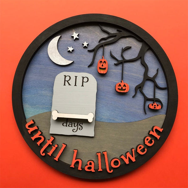 Halloween Countdown Calendar, Wooden Halloween Decorations