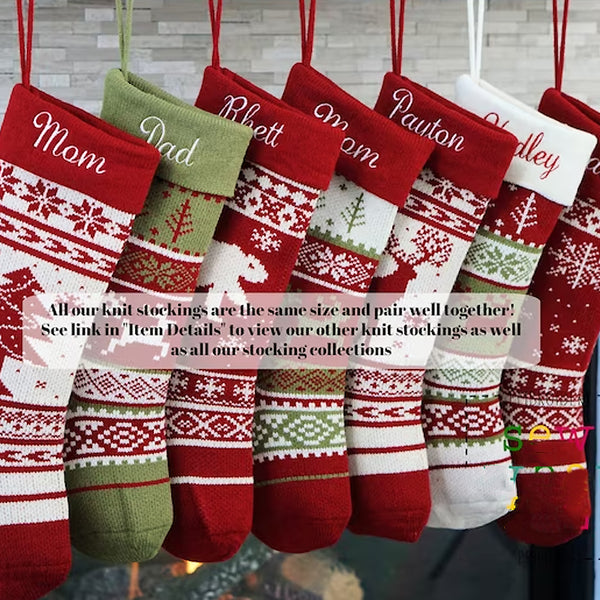 Personalized Knit Christmas Stocking