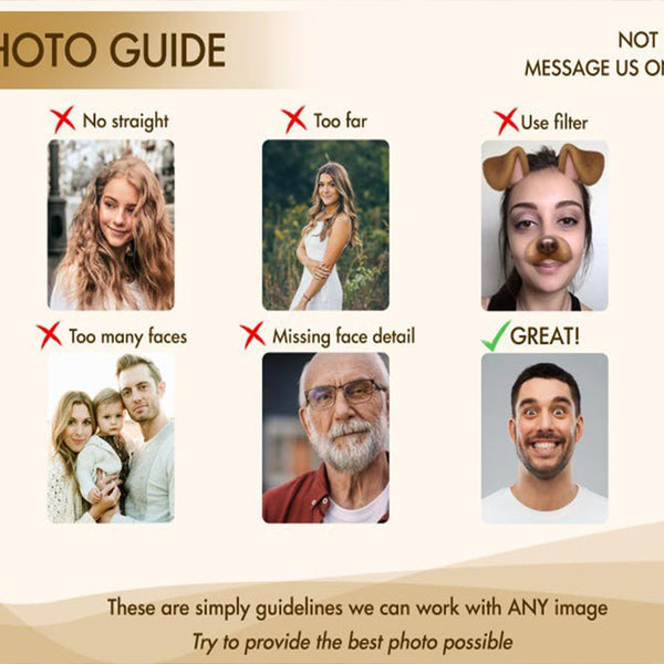 Custom Funny Face For Husband Wife, Photo Gift For Valentine Christmas Anniversary Wedding