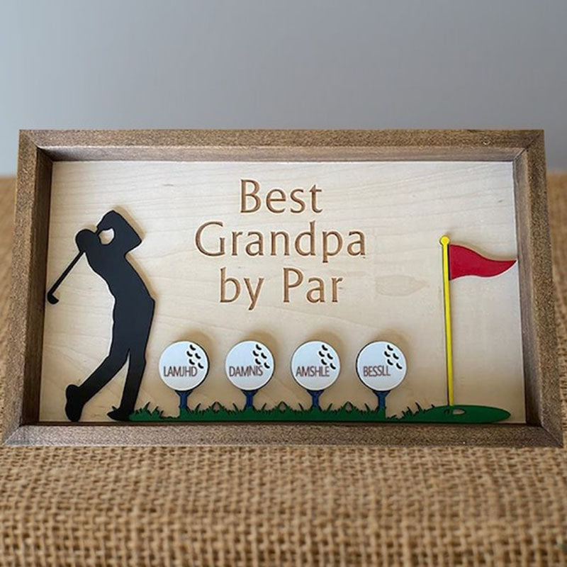 Best Dad by Par Sign -Wooden Golf Sign