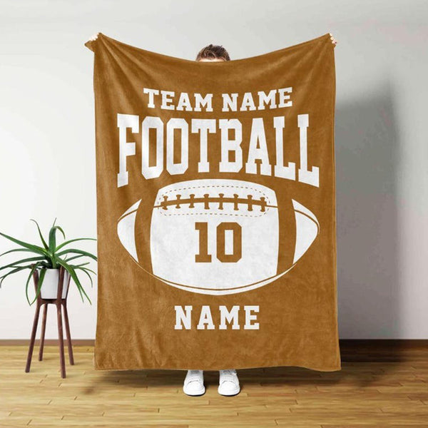 Personalized Football Blanket, Custom Football Gift