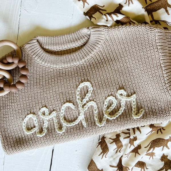 Personalized Hand Embroidered Baby and Toddler Sweaters