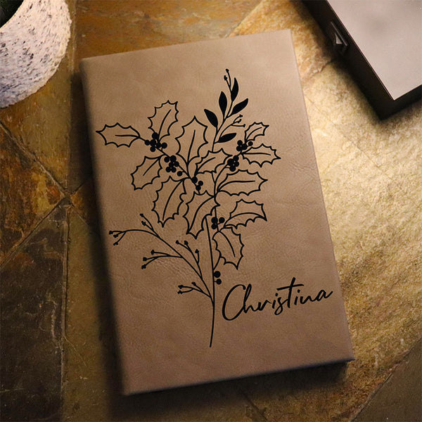 Birth Flower Personalized Journal, Dream Journal, Birth Month Flower Gift, Prayer Journal, Birthday Notebook