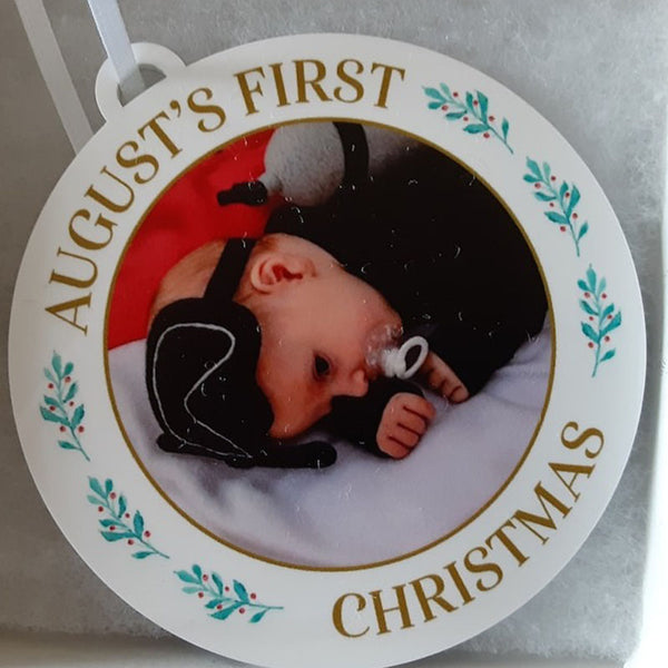 Baby's First Christmas Photo Ornament | Baby's First Christmas Ornament Baby Ornament Baby Gift Photo Ornament New Mom Gift