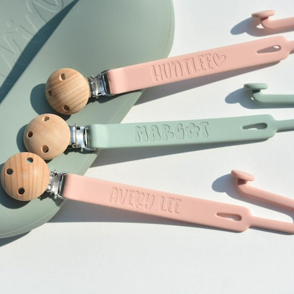 Personalized Baby Pacifier Clip Silicone Clip Holder Custom Baby Gift