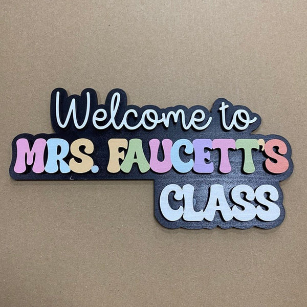 Personalized Teacher door frame sign  classroom name door frame corner sign