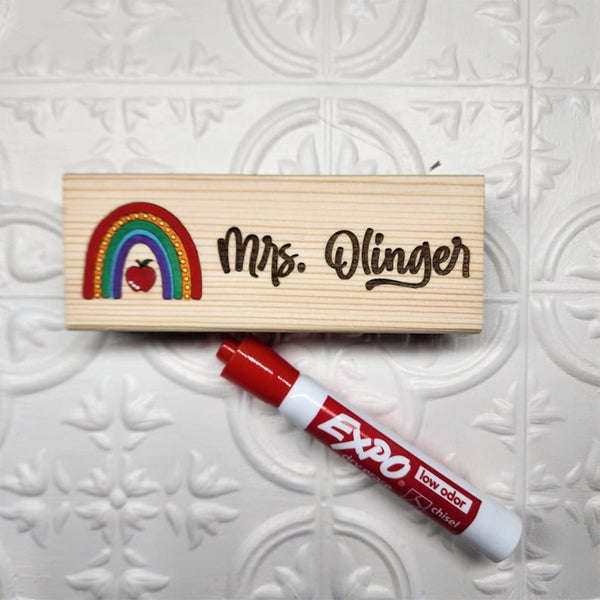 Personalized Teacher Whiteboard/Chalkboard Eraser Gift Set, Hand Painted