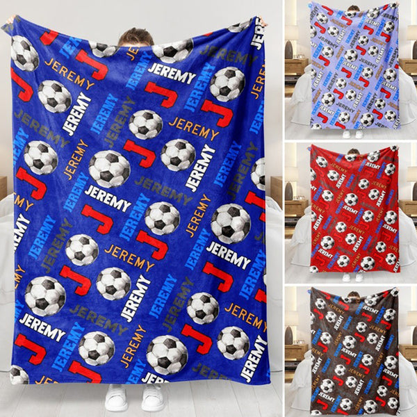 Personalized Soccer Blanket Custom Blanket