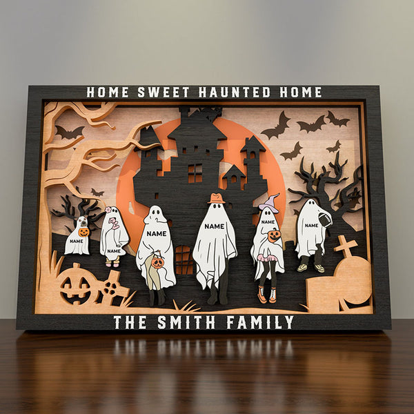 Personalized Halloween Family Sign, Halloween Family Portrait, Custom Ghost Family Sign