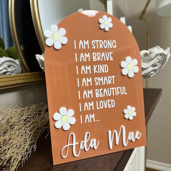 Personalized Affirmation Sign for Kids Positive Affirmation Plaque