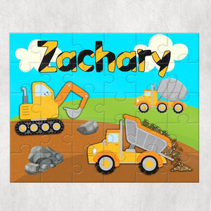 Personalized Construction Puzzle, Personalized Puzzle for kids , Construction birthday party favor