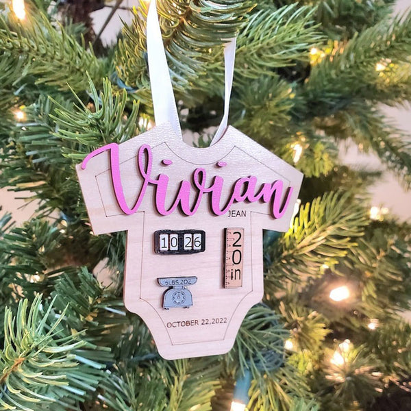 Baby's First Christmas Ornament 2022/2023 Customized Babies 1st Christmas, Personalized Baby Name