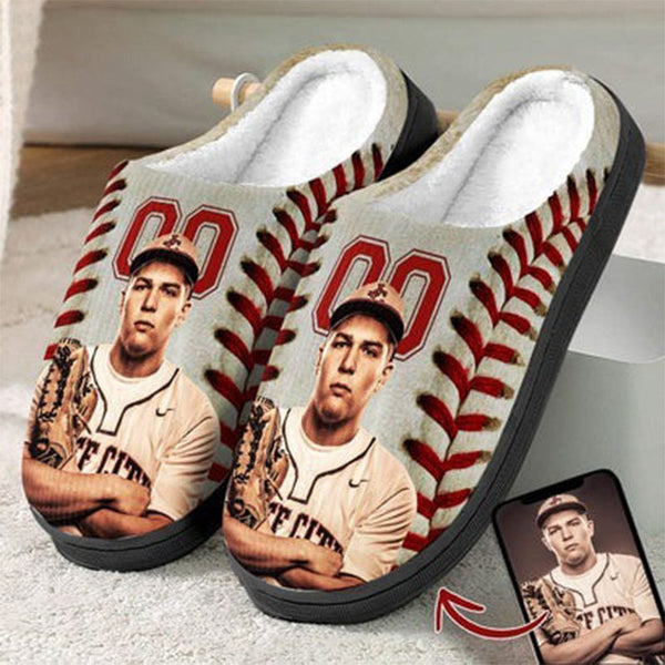 Custom Portrait Photo Foottball Sports And Accessories Slipper