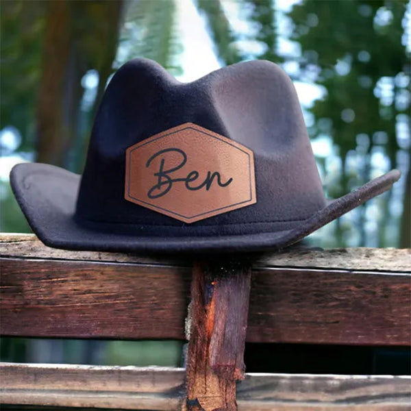 Personalized Leather Patch Cowboy Hat for Comfort & Unique