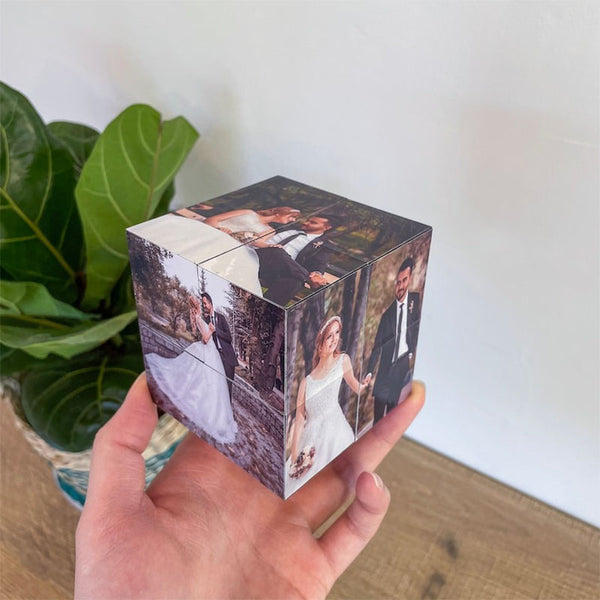 Personalized Photo Cube, Infinity Cube Custom Photo Anniversary Gift