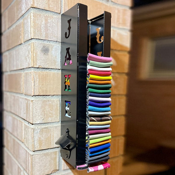 Custom Can Cooler Holder with Bottle Opener, Personalized Cooler Dispenser