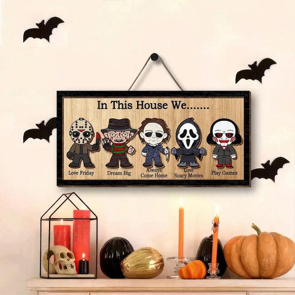 Halloween 2 Layered Frame Wood Sign Custom Halloween Gift