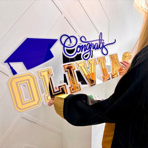 Graduation Name Sign, Graduation Party Backdrop Decoration,Class of 2024