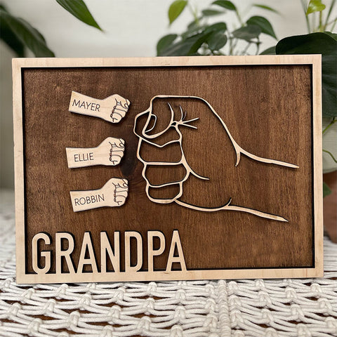 Personalized Fist Bump Plaques | Gifts for Dad | Gifts for Grandpa | Personalized Fathers Day Gifts