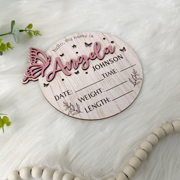 Personalized Baby Announcement Sign with Birth Stats