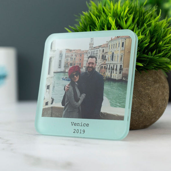 Personalised Photo Coaster Printed Acrylic Drinks Coaster - Novelty Coaster Gift