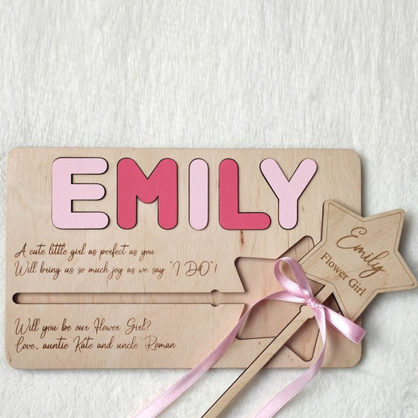 Proposal wand Personalized gift Wooden name puzzle