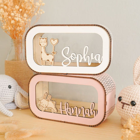 Personalized Piggy Bank, Kids Bank, Money Box, Custom Piggy Bank, Name Piggy Bank, Wooden Cash Box