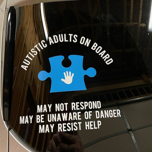 Autism Medical Alert Car Decal, Autistic Child on Board, Autistic Adult