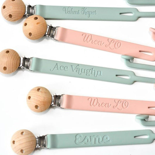 Personalized Baby Pacifier Clip Silicone Clip Holder Custom Baby Gift