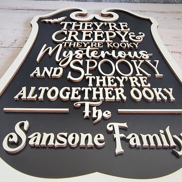 Creepy Custom Last Name Halloween Sign, Wall Sign Decoration